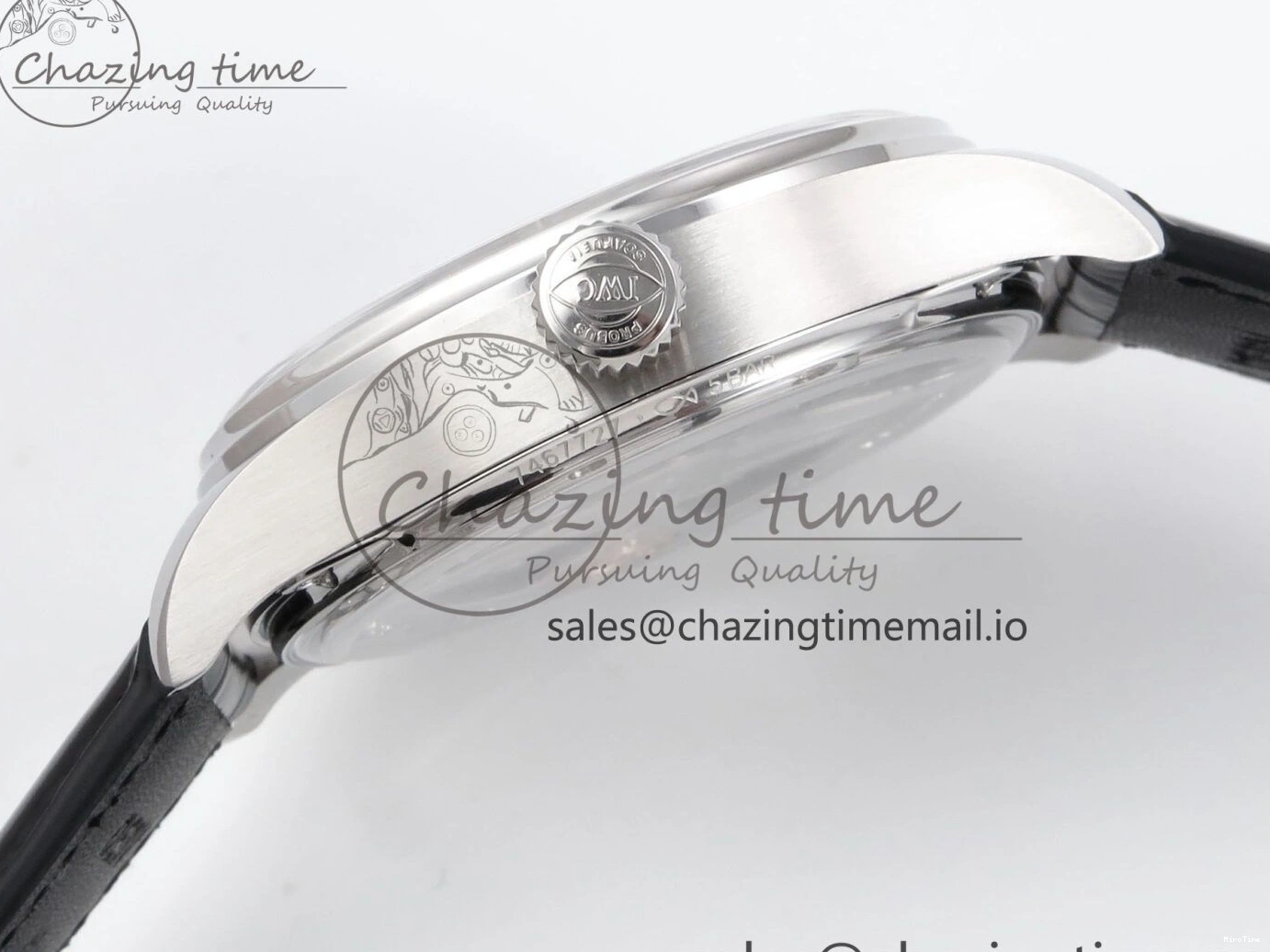 MIROTIME 0127 Portugieser Automatic SS IW501704 APSF 1:1 Best Edition Blue Dial on Black Leather Strap A HighPerformance 7008